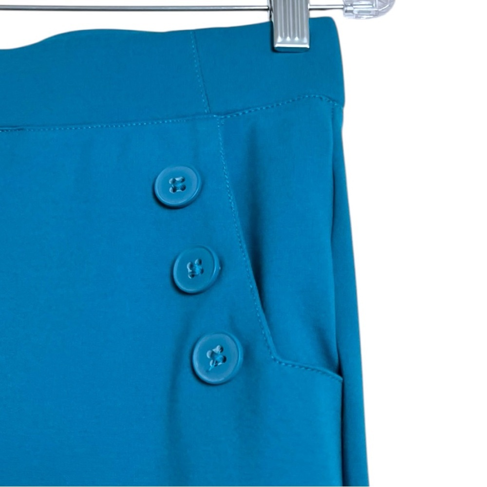 Betabrand Sailor 6 Button Bootcut Yoga Dress Pants Size Medium Teal - Picture 8 of 10